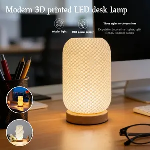 Elegant LED Table Lamp, Adjustable Soft Light, 3 Color Modes, USB Powered, Ideal for Home Reading, Living Room, Bedroom, Nightstand, LED Desk Lamp