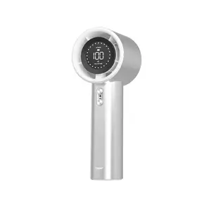 Portable Turbo Handheld Fan | 8.0m/s Strong Wind Speed | Smart Digital Display | Adjustable Airflow | 1200mAh Rechargeable Battery | Type-C Charging | Perfect for Travel, Office, Outdoor Use