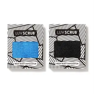 LUV SCRUB ONCE IN A BLUE MOON DUO Authentic African Exfoliating Mesh Sponge,Ghana Loofah Washcloth Scrubber for Smooth Skin, Body Exfoliator Korean Scrub for Bathroom,Estheticians, Waxing salons, Spa, Gym, Allure Best of Beauty Award Winner