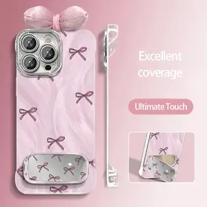 Bow-shaped phone stand, Compatible with iPhone 11/12/13/14/15/16/17 Pro/Pro Max/Plus, Stylish Protective Cover, Unique Design for Daily Use, Protective Casing