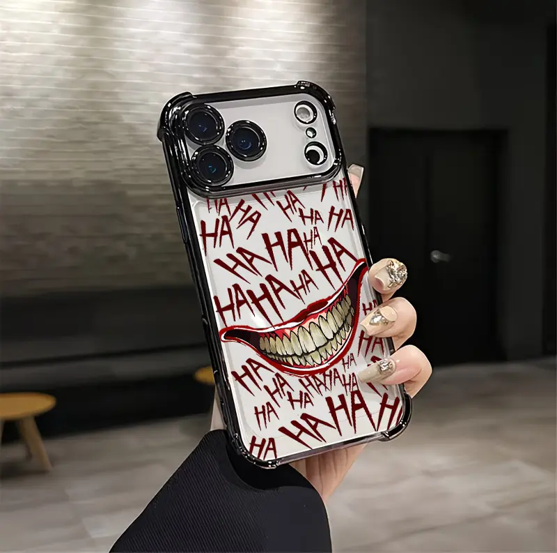 Evil Grin Villain Aesthetic Custom Smartphone Case, Soft Silicone TPU Shockproof Protector for iPhone 17/16/15/14/13/12 Plus Pro Max Ultra & Samsung 22/23/24/25 Plus Pro Max Ultra, Vintage Unique Handheld Electronics Accessories, Ideal Gift