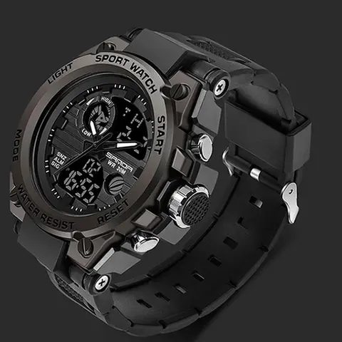 【Black Friday】Men's Sporty Digital Watch with Luminous Dial, Alarm & Date Display, Waterproof Quartz Wristwatch for Men with Box, Fashionable Wristwatch