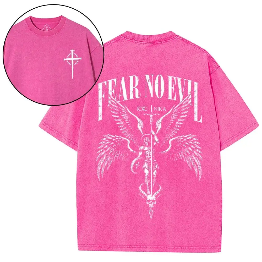 Washed Cotton Tee-Fuchsia