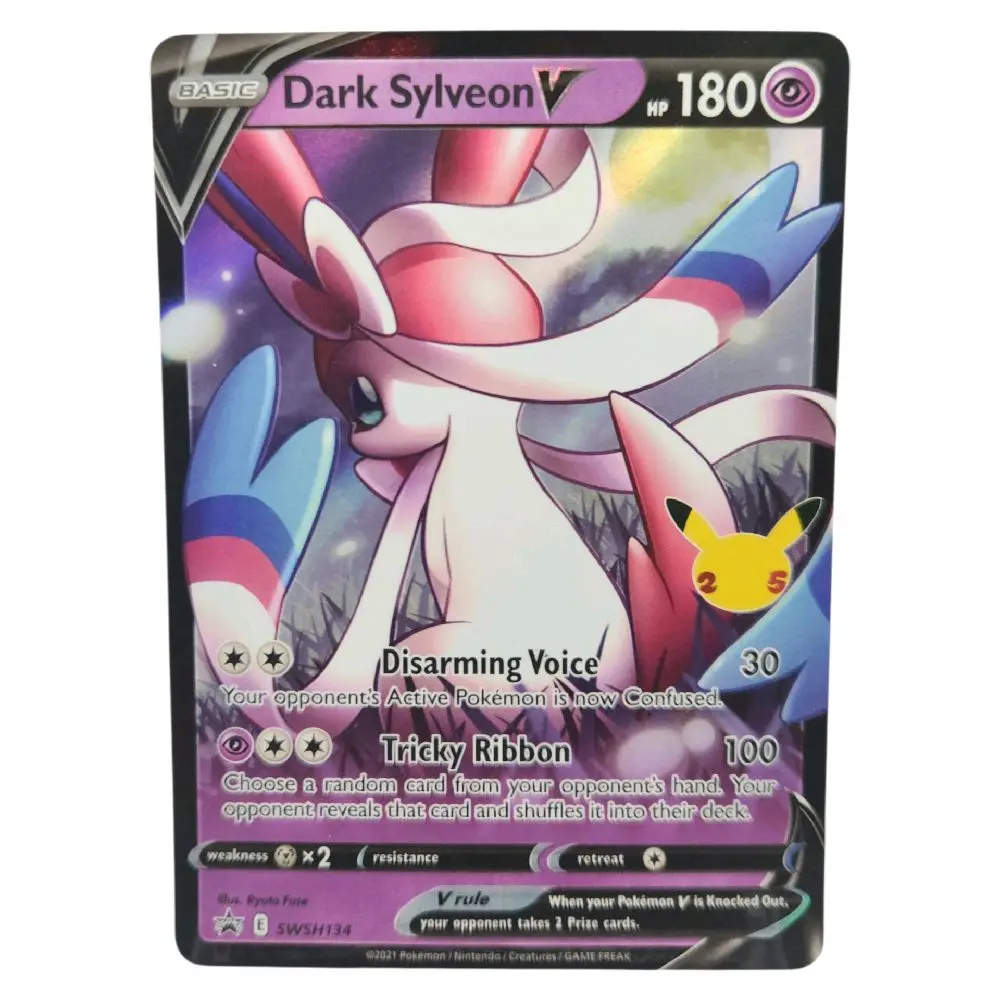 Pokémon TCG: 2021 Pokemon Celebrations DARK SYLVEON V SWSH134 Black Star PROMO TCG Full Art NM