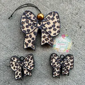 Car Freshener Cheetah Print Bow Set for Mirror and Vents - Elegant and Stylish Design