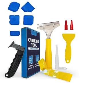 23 count Caulking Tool Kit - Stainless Steel Scrapers & 10 Replacement  -   Remover Set - for Bathroom Kitchen Tile Window Sealant Removal
