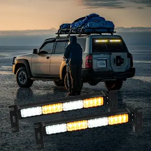 2 In 1 Emergency Strobe Light LED Police Spotlight Work Light Safety Warning Light Windshield Dashboard Strobe Light For Vehicles