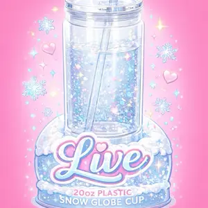 20oz plastic snow globe cup (Live)