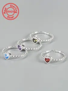 S925 Sterling Silver Heart Design Cuff Ring, Adjustable Open Ring, Fashion Jewelry Accessories for Women & Girls, Trendy All-match & Exquisite Jewelry for Birthday Gift