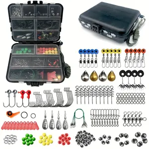 187pcs Complete Fishing Kit - HUAPUDA Tackle Box with Hooks, Bait, Sinkers for Outdoor Fishing Adventures
