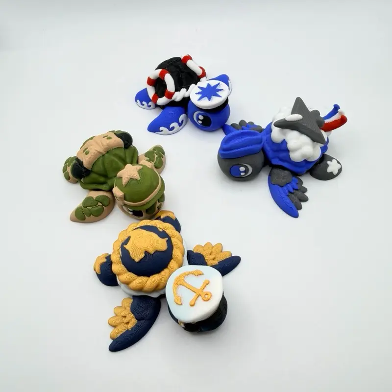 Military & Nurse Gift ️ Articulated Flexi Turtle - Pick Your Branch!