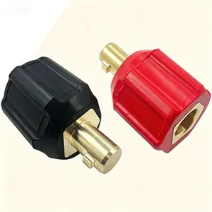 Dinse-Type Welding Lead Adapter Set, Welder Cable Terminal Connector for Lenco Tweco Style LC40 Male to Dinse Female, Includes Red and Black Adapters, Secure Connection for Welding Machines