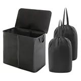 Lifewit Large Laundry Hamper Basket with 2 Removable Inner Bags and Lid, Foldable Design, Reinforced Handles, Ideal for Bedrooms and Dorms, Gift Ideas