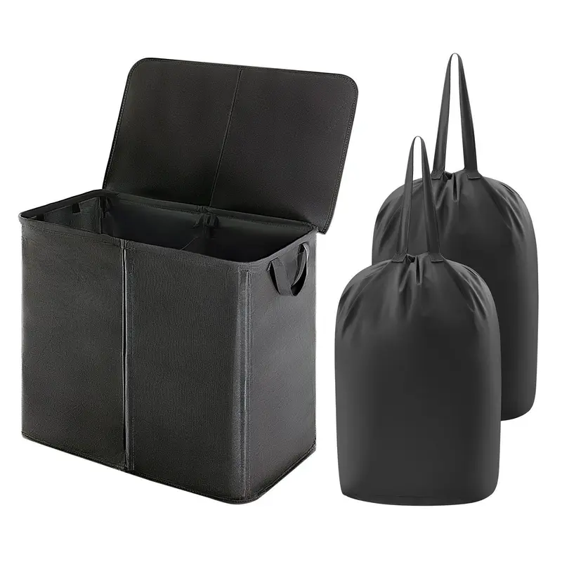 Lifewit Large Laundry Hamper Basket with 2 Removable Inner Bags and Lid, Foldable Design, Reinforced Handles, Ideal for Bedrooms and Dorms, Gift Ideas