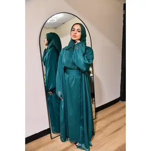 Chiffon Abaya 2 Piece Set - Emerald