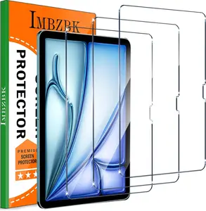 IMBZBK 3 Pack Screen Protector for iPad Air 11 Inch 6th Generation (M2 2024 6th Gen) 9H Tempered Glass Accessories, Ultra HD, Anti-Scratch, Case Friendly, Face ID & Apple Pencil Compatible