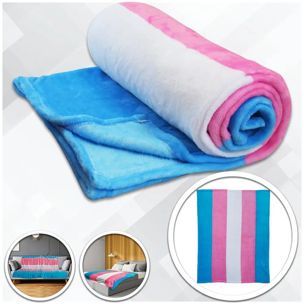 Transgender-Focused Soft Plush Blanket Throw, 50x60in Bedroom Blanket, Cozy Bedding Linen, Soft Blanket Throw