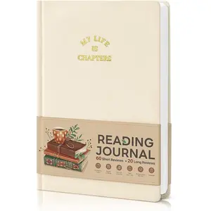 Reading Journal - 80 Reviews & 5 Bookmarks Reading Log, Book Journal for Book Lovers Gifts with 220 Pages, Reading  for Progress & Notes, A5 (Khaki)