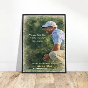The Masters 2026 Unframe Poster, Augusta National, Masters Champion 2025 2026, Rory Career Grand Slam Print, Golf Watercolor Art