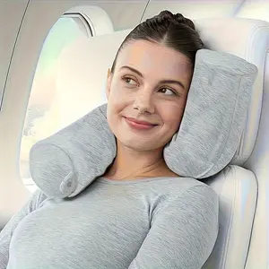 Travel Neck Pillow - Chin, Neck & Lumbar - Portable Airplane/Car/Train/Home Pillow - Side/Sleeping Spinal Alignment Cushion - Posture Pillow with Twist Design, Soft Fabric Lining, Seamless，Christmas gift, Thanksgiving gift, holiday gift