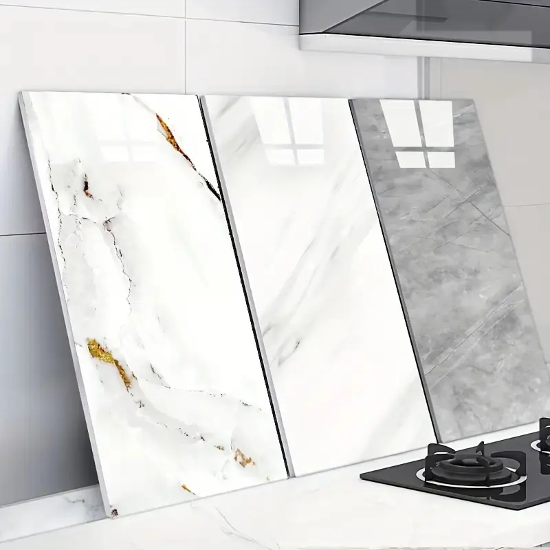 20 Pcs Marble Wall Stickers Self Adhesive Foam, Waterproof Wall Decal, Decorative Wall Sticker, Waterproof Moisture Proof, Home Decor, Easy Peel Stick Clean Cut, Bathroom Living Room Kitchen Bedroom, Marble Pattern Sticker