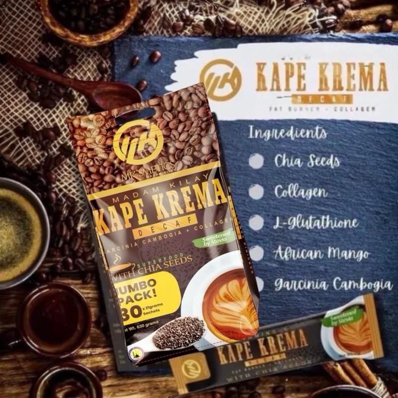 Madam Kilay Jumbo Pack Kape Krema Decaf Coffee Mix with Collagen