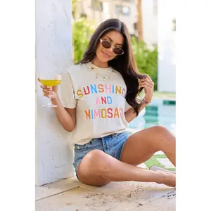 Sunshine And Mimosas Ivory Graphic Tee