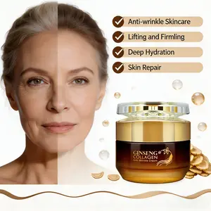 50g Ginseng Collagen Anti-Wrinkle Face Cream, Niacinamide, Shea Butter, Hyaluronic Acid, Moisturizing, Brightening, Hypoallergenic, All Skin Types