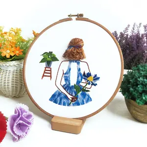 Boho Girl Embroidery Kit  for Beginner-handmade diy embroidery kits -Feminine Wall Art | Craft for Self-Love