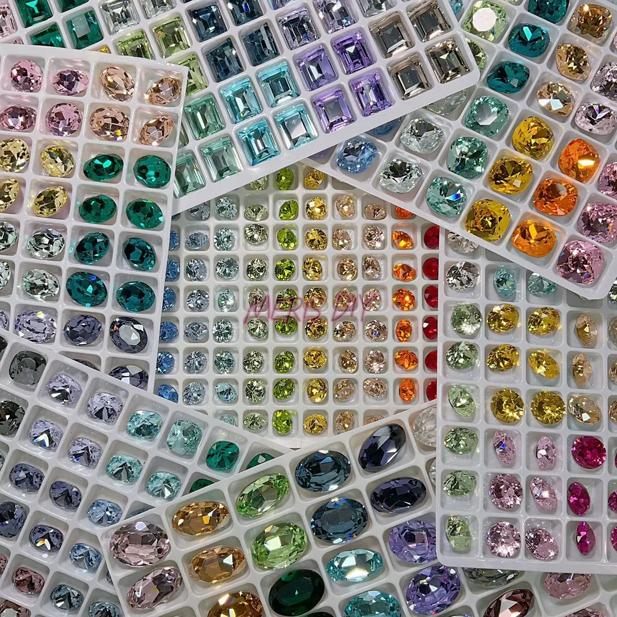 1 Tray Luxe K9 Crystal High Quality Nail Art Charms Jewelry Level Gems Phone Case Accessories Sparkling DIY Decoration