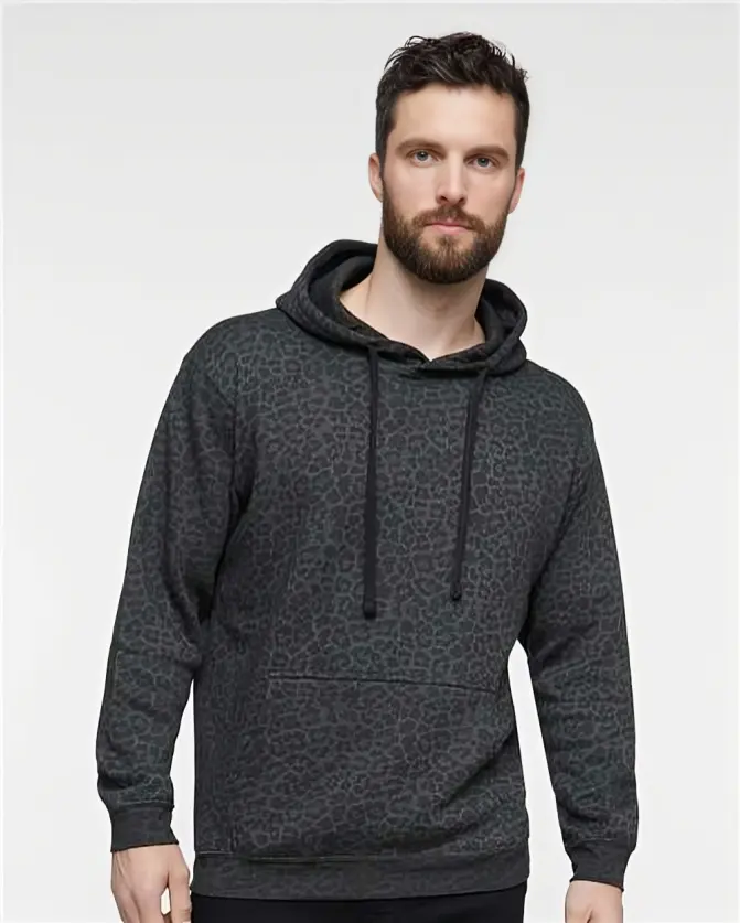 LAT Apparel Unisex Plain Midweight Cotton-Polyester Fleece Hoodie - Fitted Pullover Sweatshirt with Jersey Lined Hood, Matching Braided Drawcord, Front Pocket, Crew Neck, Long Sleeves, Machine Washable, Casual Streetwear