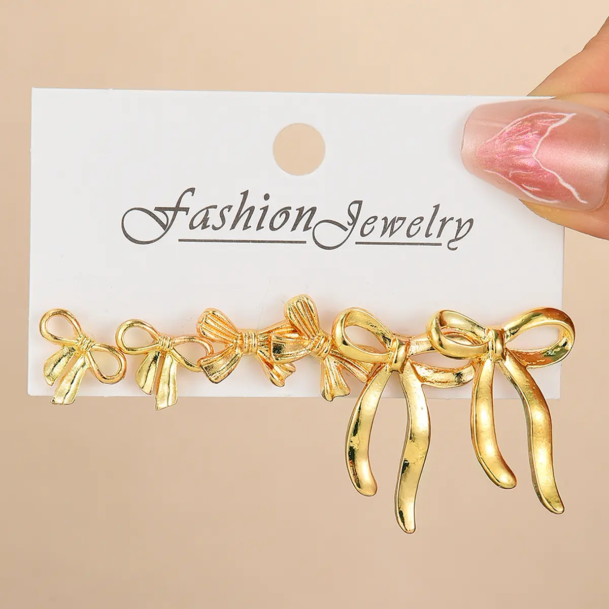 Women's 3-Pair Lightweight Bow Stud Earrings Set, Cute Minimalist Casual Fashion Jewelry Gift