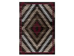 212 MAIN 8x11 ft. Brown Geometric Rectangle Area Rug, Household Decorative Rug for Living Room & Dining Room, Dining Room Rug