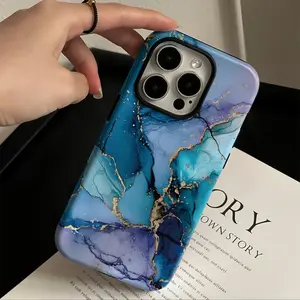 The design features a colorful quicksand marble pattern and is a shockproof two-in-one phone case,Compatible with iPhone 17 Pro Max Phone Case 17 Air 16E 16 15 Plus 14 13 12 11 X XS Max,Samsung Galaxy S26 ULTRA S25 S21 S22 S23 FE S24 Plus FE EDGE Plus