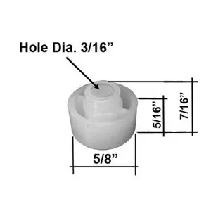 Gordon Glass® White Shower Door Nylon Pivot Bushing for Framed Pivot Shower Doors