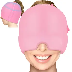 [ Headache & Eye Relief ] Ice Head Wrap – Migraine Relief Cap with Drawstring Adjustable Fit Soothes Puffy Eyes for Migraine & Headache Sufferers