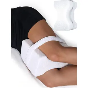 Memory Foam Orthopedic Knee Pillow for Side Sleepers, Adjustable Strap Leg Support Cushion, Hip & Spine Alignment Pillow to Relieve Sciatica, Lower Back & Joint Pain