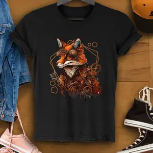 Steampunk Fox Industrial Vintage Fox  T SHIRT