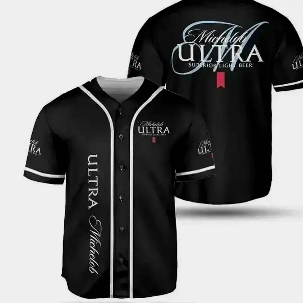 All Black Michelob Ultra Superior Light Beer Baseball Jersey Beer Baseball Jersey Shirt Gift For Friends Drinking gift for him gift for her birthday gift Beer Lovers Baseball Jersey Alcohol Beverage Jersey , trendy baseball jersey 0RY DQK