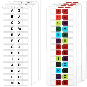 A-Z 26 Alphabet Tabs, Self Adhesive - White and Colorful Letters, 260 count, 10 Sheets