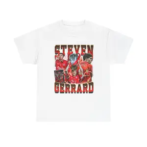 Retro Vintage 90s Graphic Steve Gerrard T-Shirt, Liverpool Shirt, Soccer T-Shirt, Bootleg Soccer Shirt