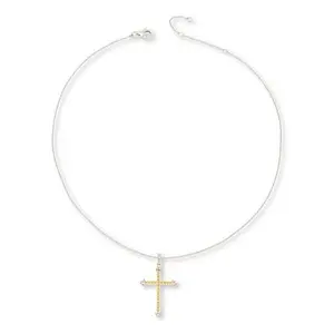 Colleen Lopez Sapphire and Diamond Cross Pendant with Chain