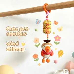 Wise Playful Littles|Baby Shower Gift Idea: Soft Plush Duck Wind Chime Rattle Toy | Sensory & Auditory Development for Newborns