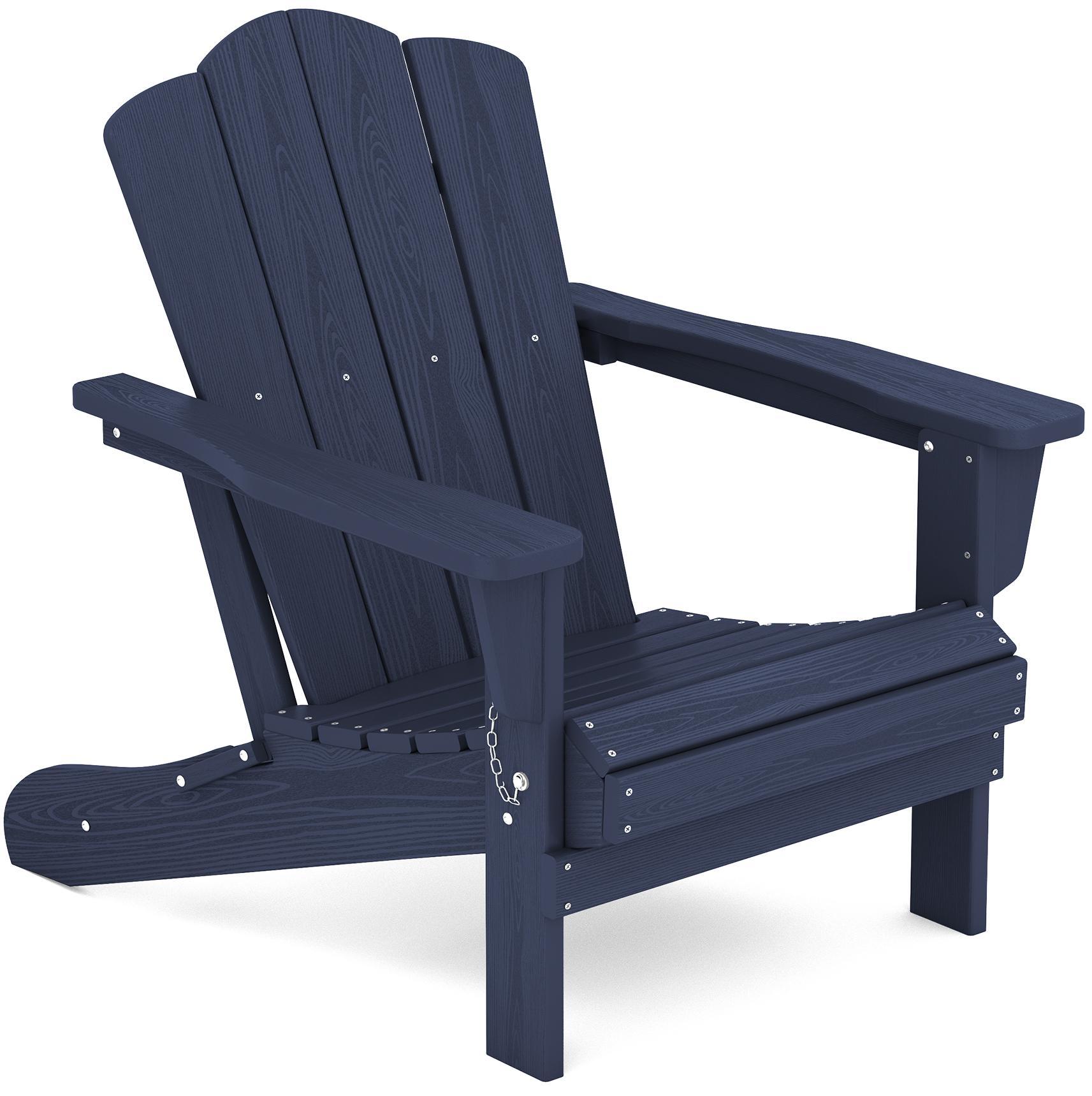WeCharmer Folding Adirondack Chair - Wooden Textured Lawn Chair for Poolside, Backyard, Deck & Fire Pit, Adjustable Features Outdoor Outdoorfun