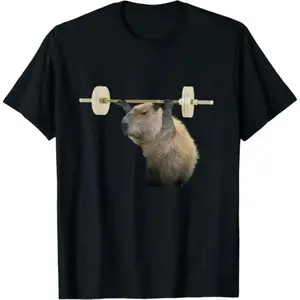 Capybara Weightlifting, Funny Body Building Training T-Shirt