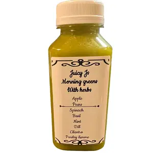 Revitalizing Herbal Greens Juice for a Refreshing Morning  8oz bottle is diabetic friendly blueberry juices Lemon Beverage Mint Apple