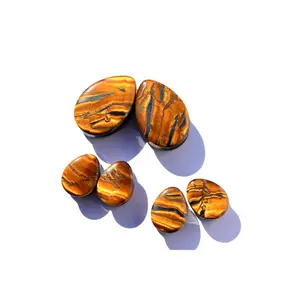 Tiger Eye Tear Drop Stone Plugs Double Flare Brown Striped Gauges Pair 6mm-38mm