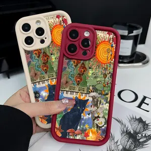 Vintage Creative Cat Collage Case for iPhone 17 Air 16 Pro Max 15 Plus 14 13 12 11 XS XR Durable Soft Silicone Protective Cover with Non-Slip Design