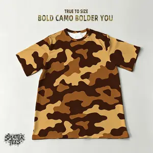 Dry Earth Deep Yellow Camo | Large, Cracked‑Terrain Patches in Warm Umber, Faded Khaki & Dusty Amber – Like a Sun‑Scorched Plain