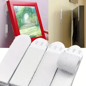 12 Pairs DIY Maigics Frame Stick Hooks Wall Hanging Fastener Damage Free Picture&Frame Handling Strips Tape For Home Picture Photo Display Wall Decor